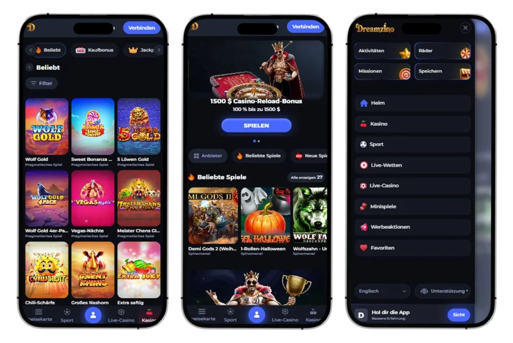 Dreamzino Casino Mobile Version