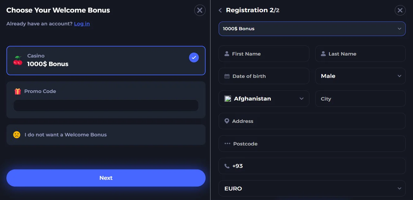 Dreamzino Casino Registration